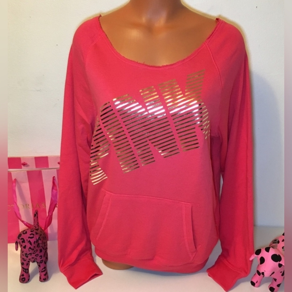 PINK VS SLOUCHY LOGO SWEATSHIRT